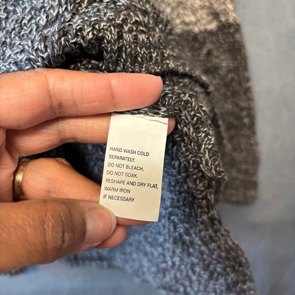 Jeanne Pierre Sweater Fisherman Tunic Colorblock Cable Knit Cowl Neck Preppy LG - Picture 4 of 12